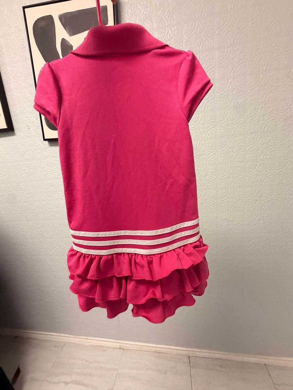 Adidas Girls Short-Sleeve Ruffle Polo Dress - Picture 4 of 4